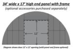 34'Wx60'Lx17'4"H hoop building shelter